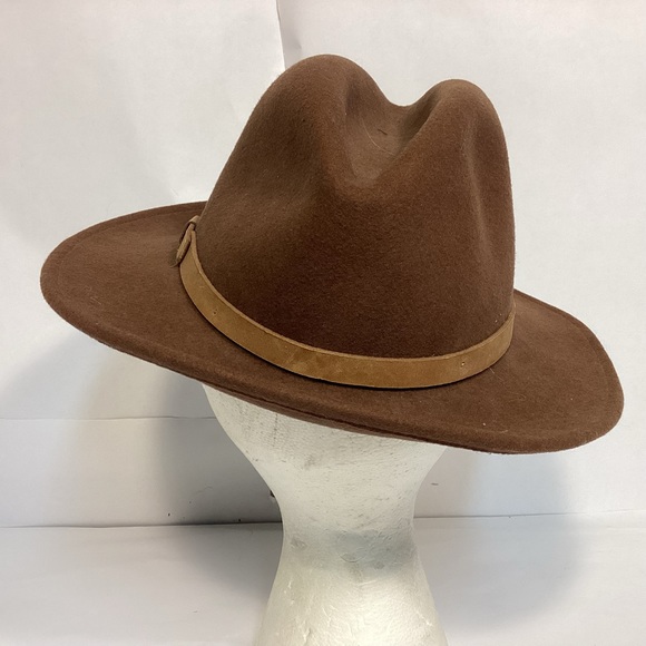 Vintage Dorfman Pacific Mens Wool Fedora size medium Indiana Jones style hat USA - Picture 3 of 10